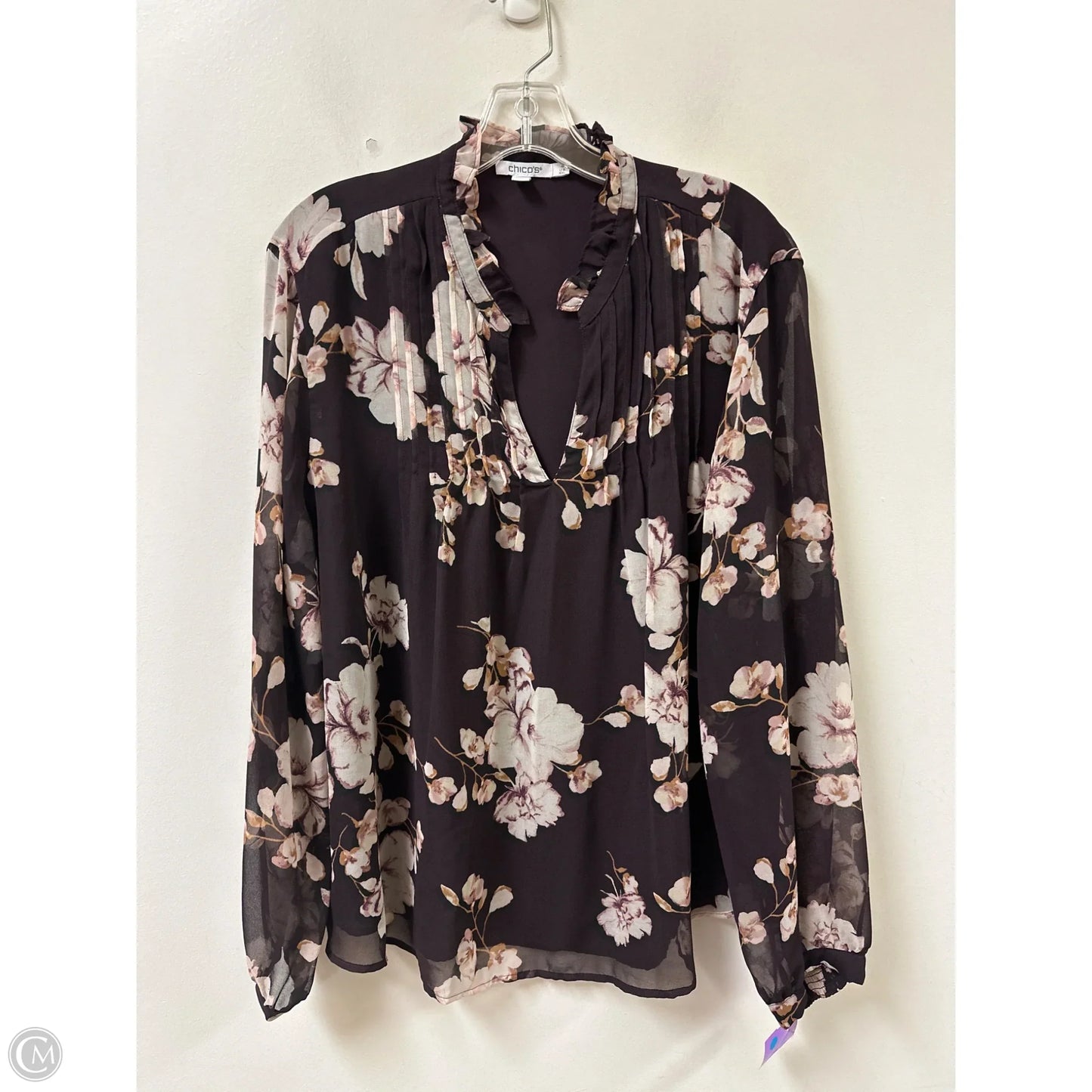 Top Long Sleeve By Chicos In Purple, Size: 1x
