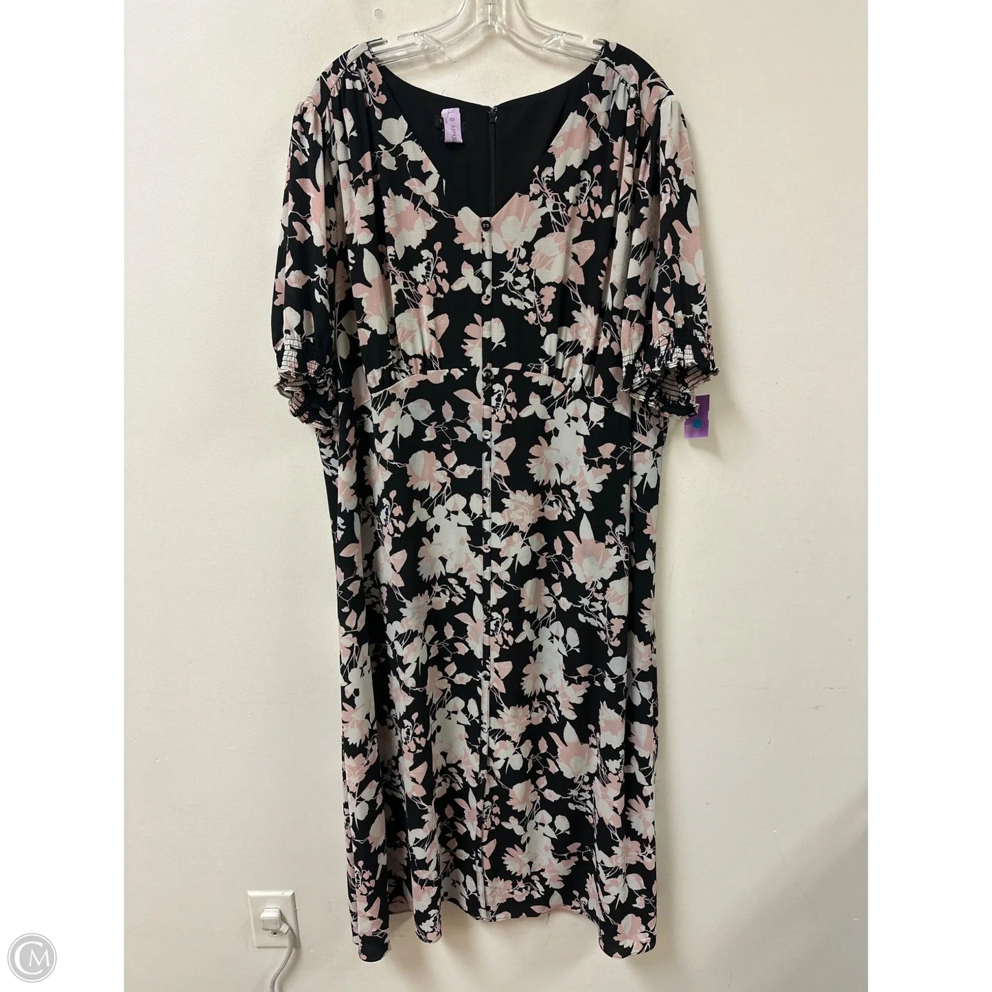 Dress Casual Maxi By Talbots In Black & Pink, Size: 2x
