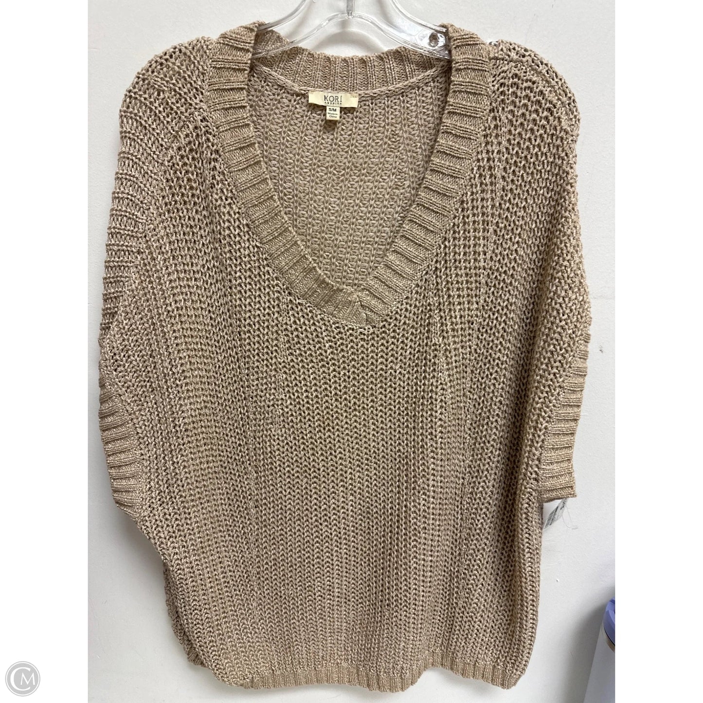 Sweater Short Sleeve By Kori America In Cream, Size: S