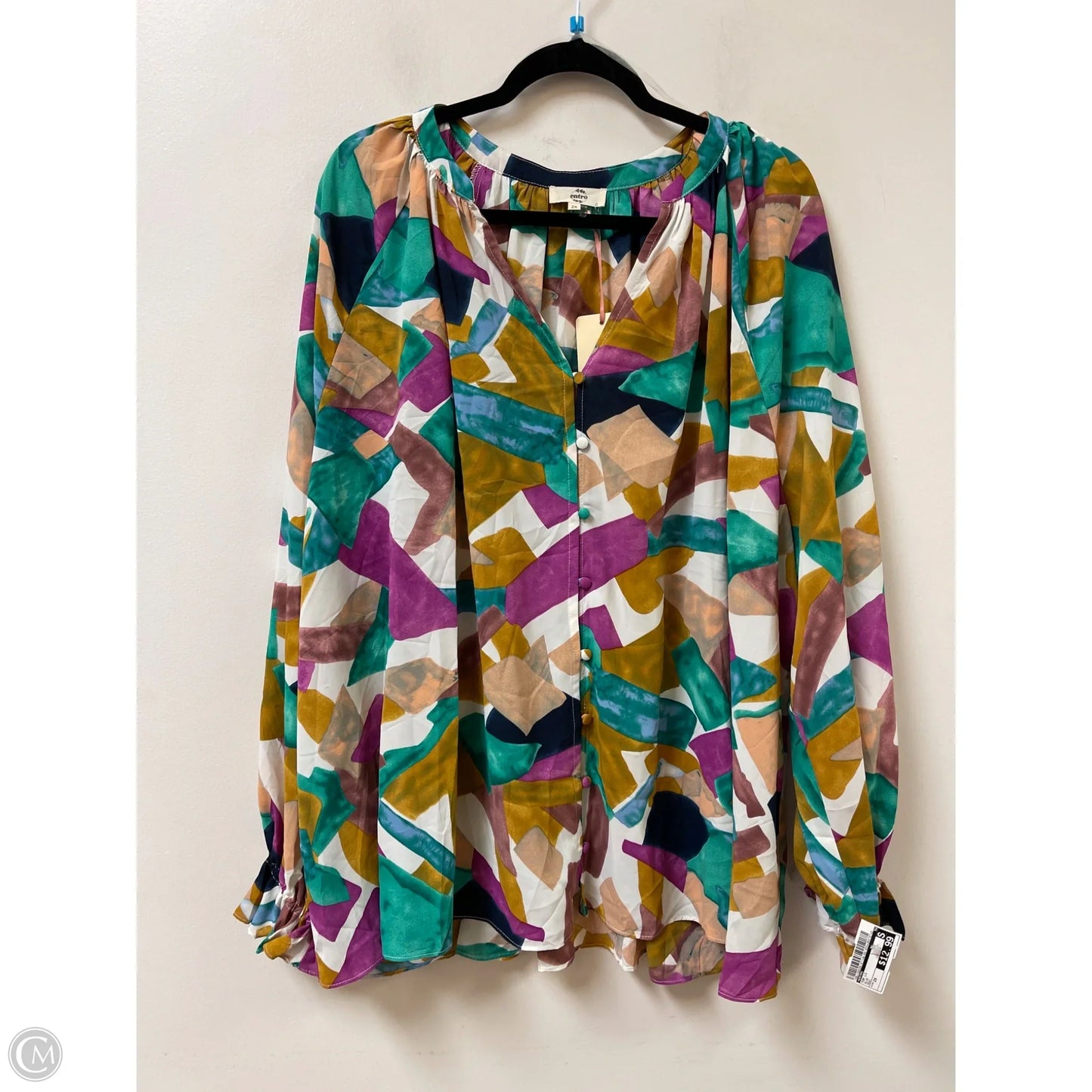 Top Long Sleeve By Entro In Blue, Size: 2x