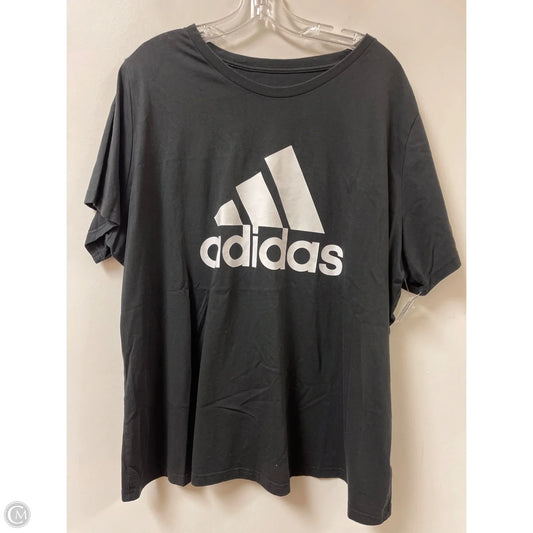 Athletic Top Short Sleeve By Adidas In Black, Size: 4x