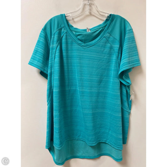 Athletic Top Short Sleeve By Xersion In Teal, Size: 3x