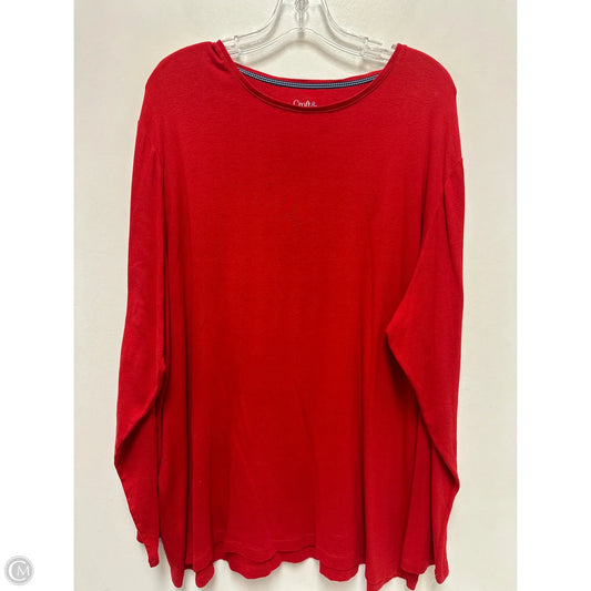 Top Long Sleeve By Croft And Barrow In Red, Size: 3x