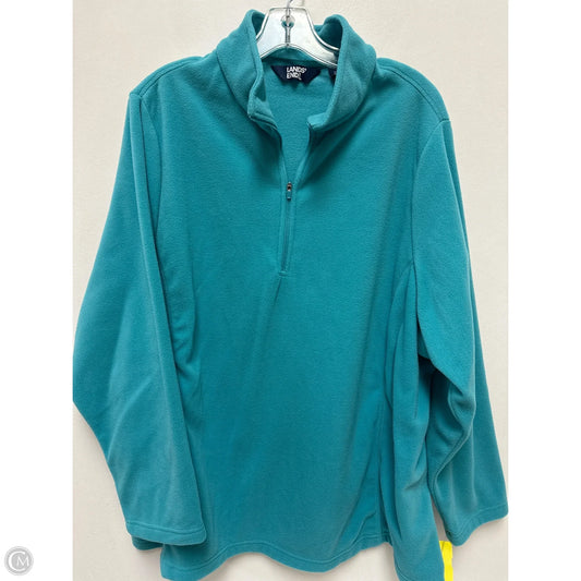 Jacket Fleece By Lands End In Green, Size: 3x