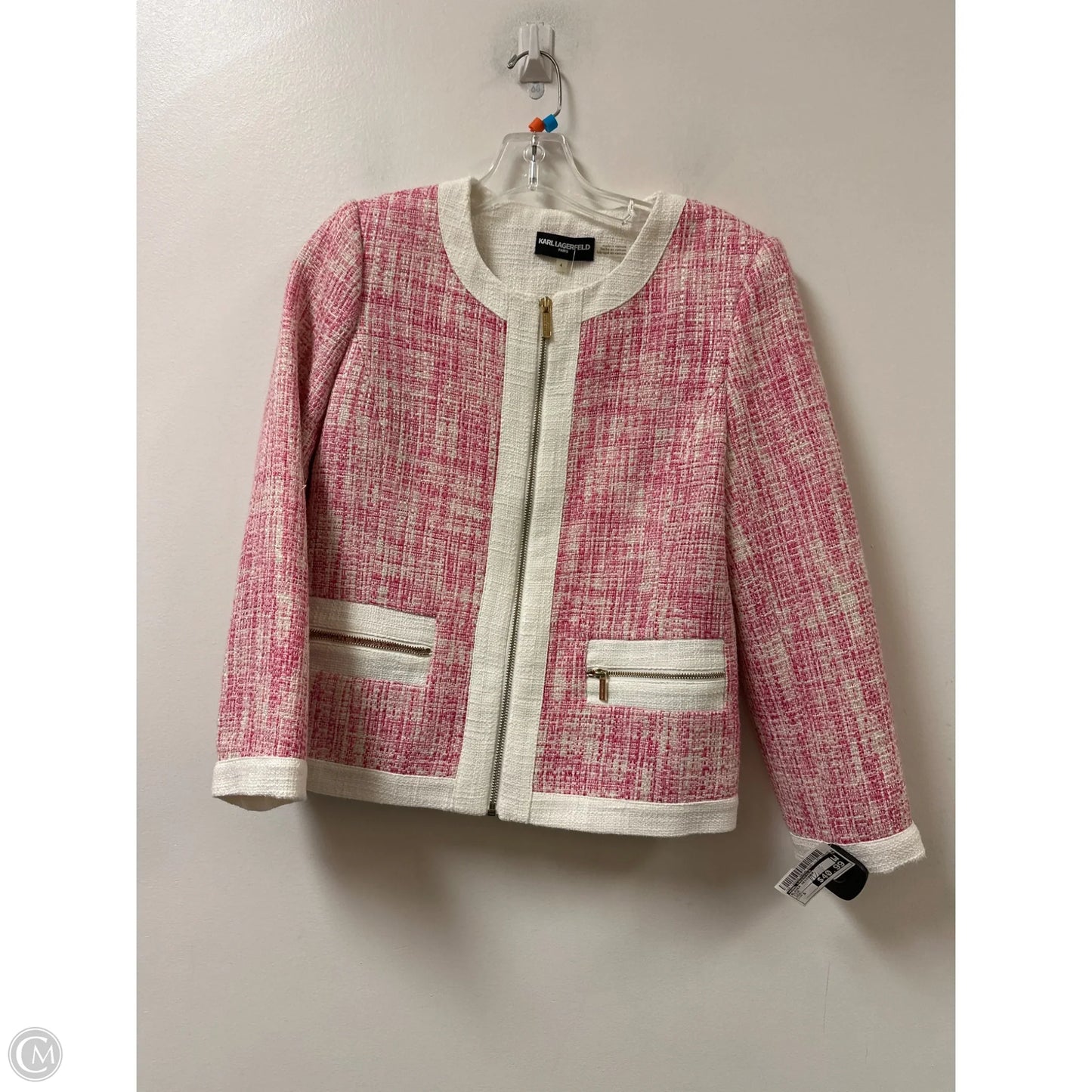 Blazer Designer By Karl Lagerfeld In Pink, Size: S