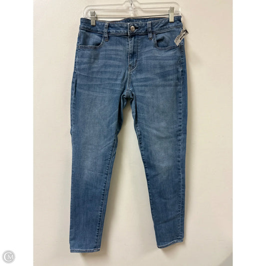Jeans Skinny By American Eagle In Blue Denim, Size: 12