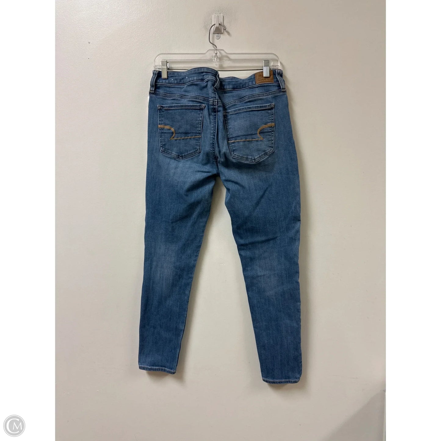 Jeans Skinny By American Eagle In Blue Denim, Size: 12