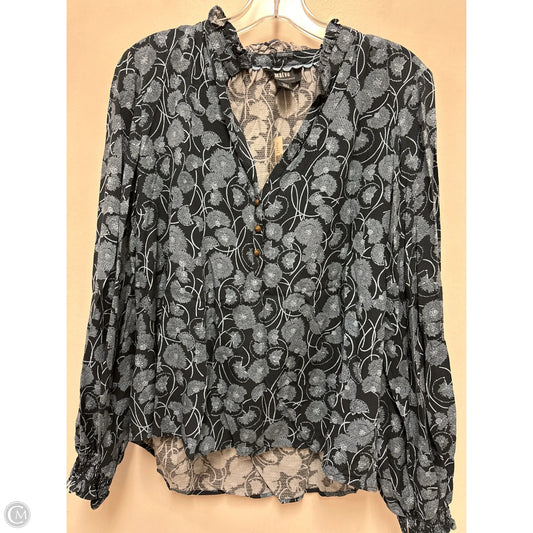 Blouse Long Sleeve By Maeve In Blue, Size: S