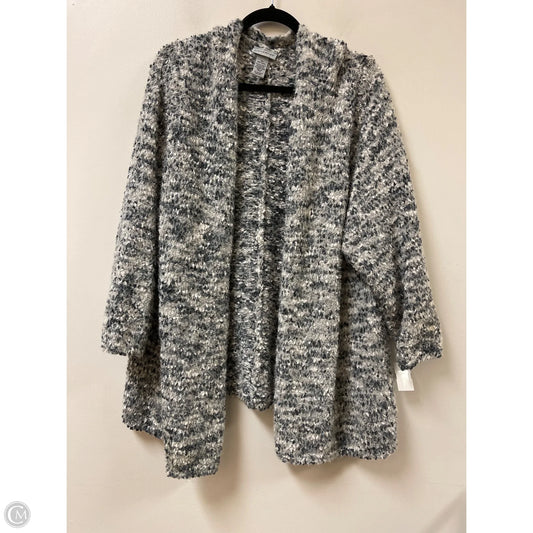 Sweater Cardigan By Catherines In Blue, Size: 3x