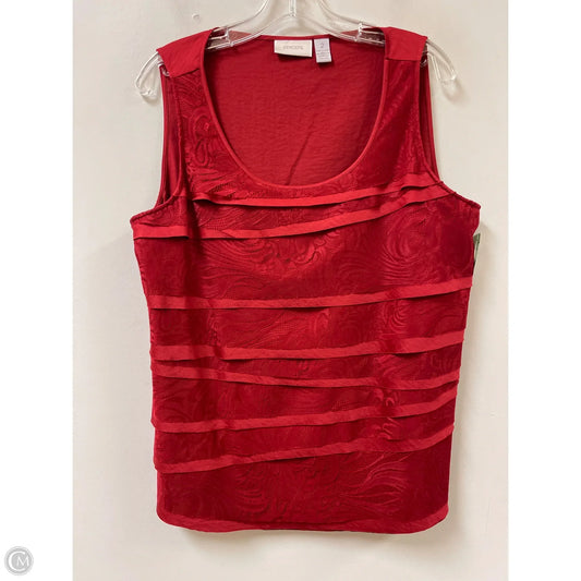 Top Sleeveless By Chicos In Red, Size: L