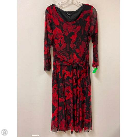 Dress Casual Midi By Connected Apparel In Black & Red, Size: M