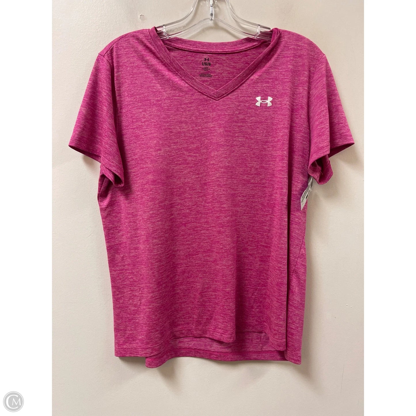 Athletic Top Short Sleeve By Under Armour In Pink, Size: L