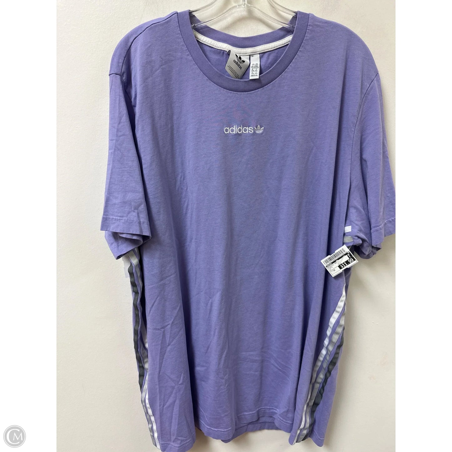 Athletic Top Short Sleeve By Adidas In Purple, Size: 2x