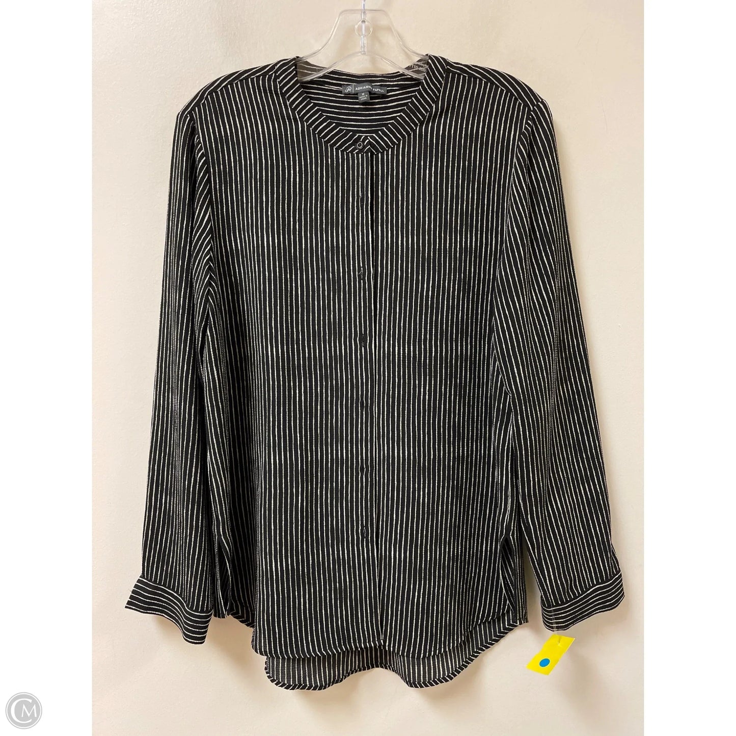 Top Long Sleeve By Adrianna Papell In Black, Size: M