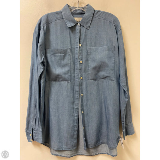 Top Long Sleeve By Loft In Blue Denim, Size: S