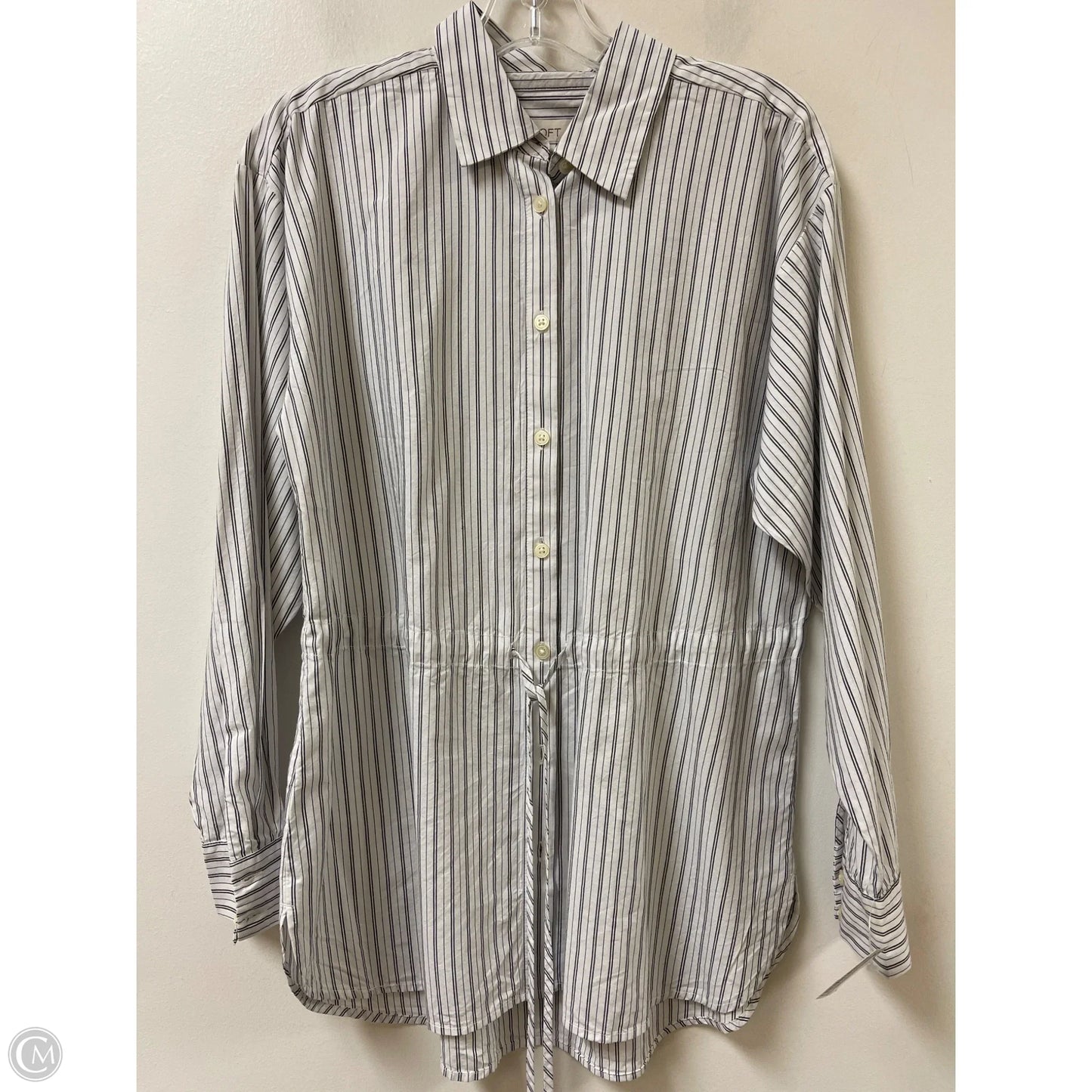 Top Long Sleeve By Loft In Striped Pattern, Size: S