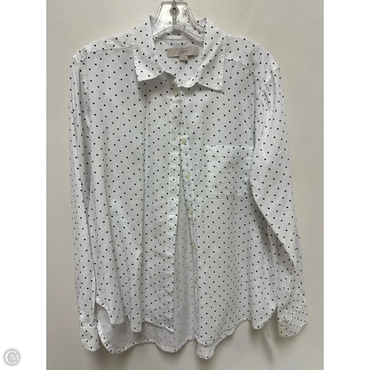 Top Long Sleeve By Loft In White, Size: M