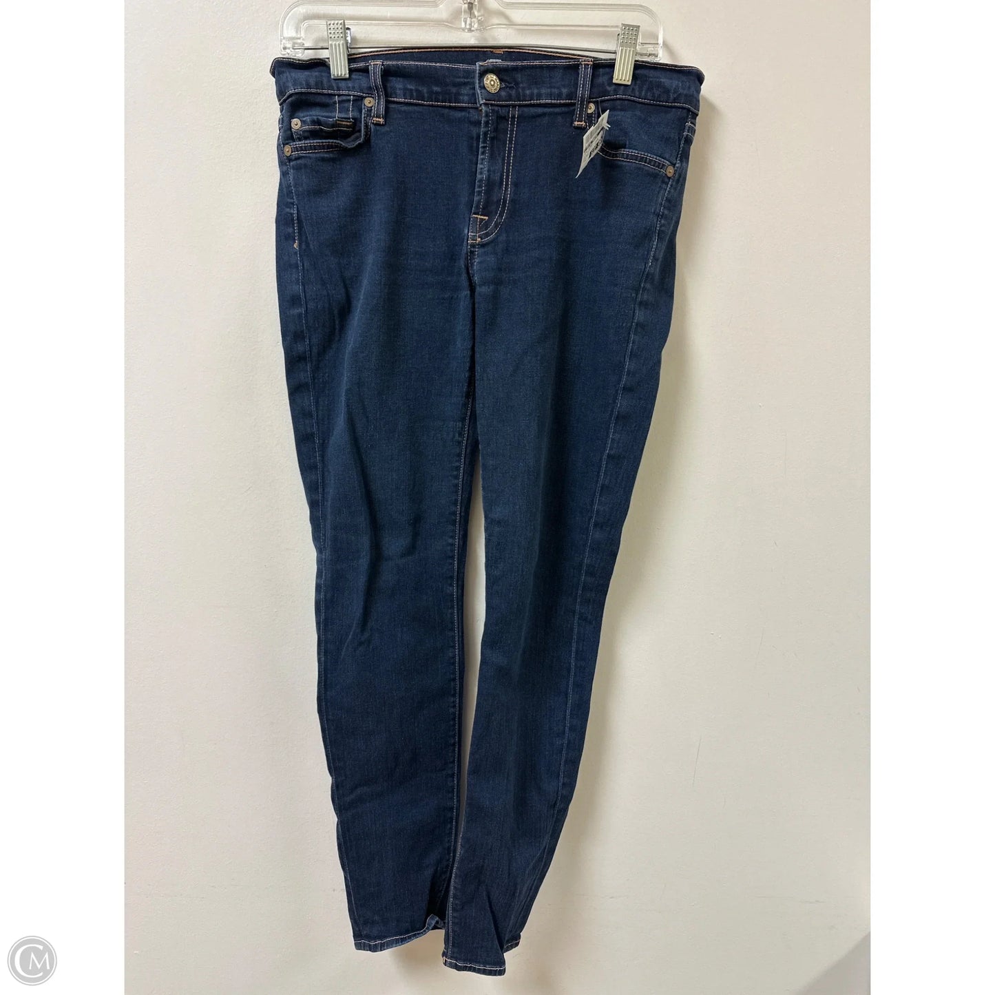 Jeans Skinny By 7 For All Mankind In Blue Denim, Size: 12