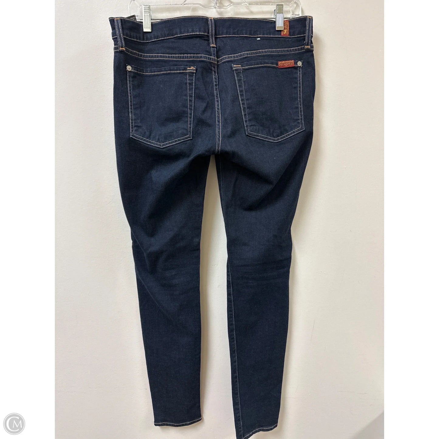 Jeans Skinny By 7 For All Mankind In Blue Denim, Size: 12