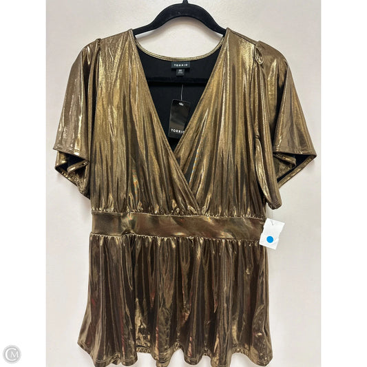 Top Short Sleeve By Torrid In Gold, Size: L