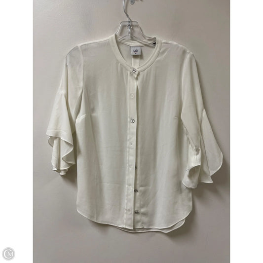 Blouse Long Sleeve By Cabi In White, Size: Xs