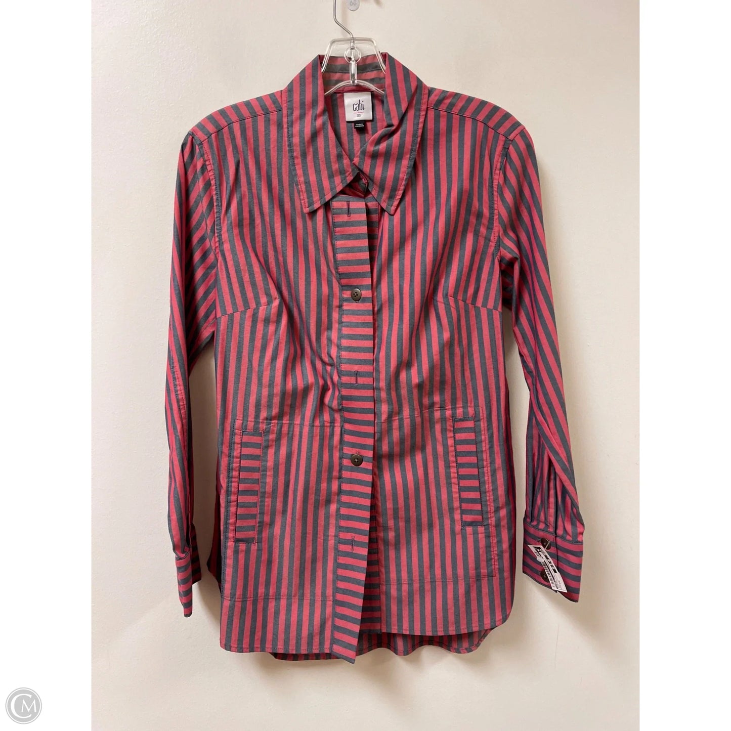 Tunic Long Sleeve By Cabi In Striped Pattern, Size: Xs