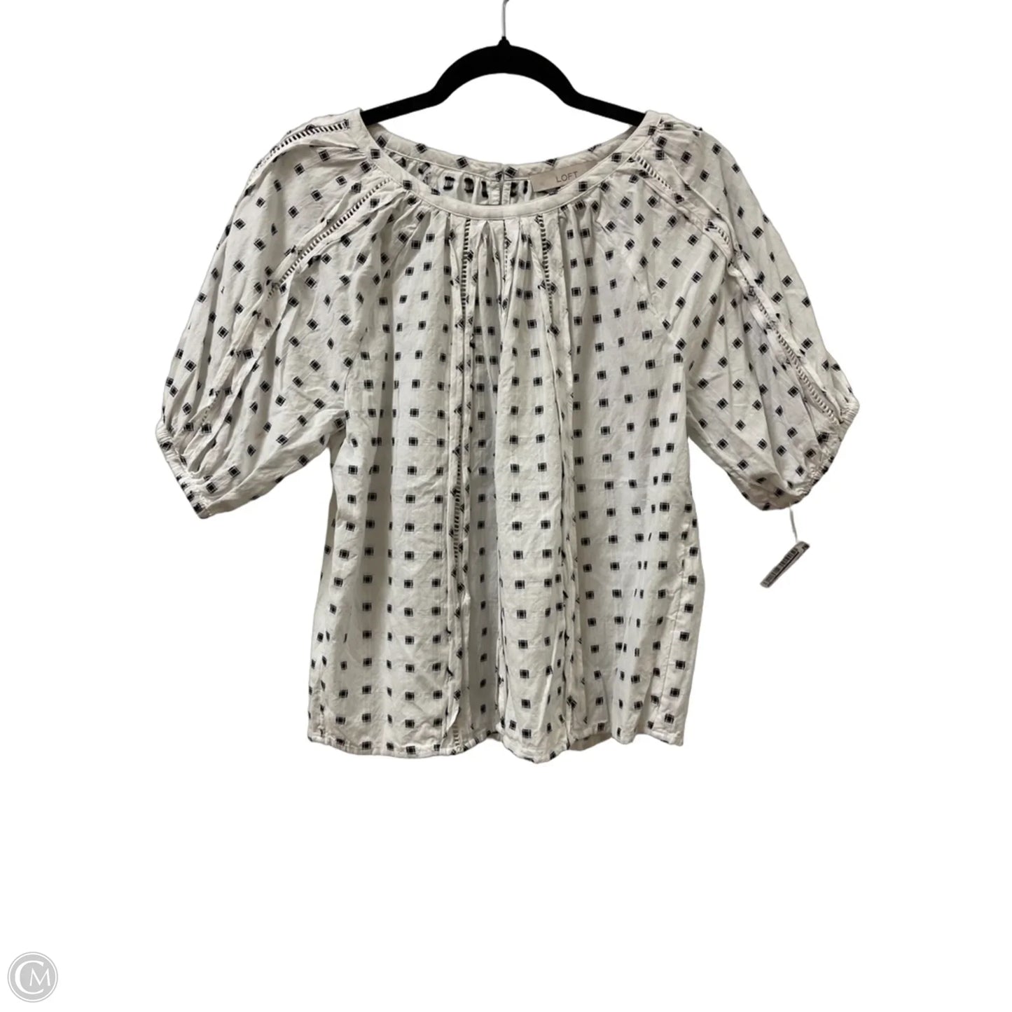 Top Short Sleeve By Loft In Black & White, Size: S