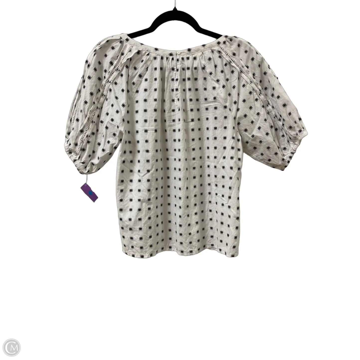 Top Short Sleeve By Loft In Black & White, Size: S