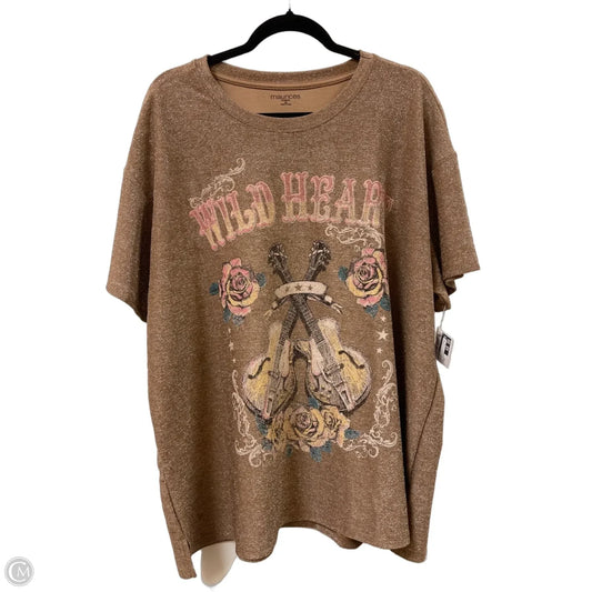 Top Short Sleeve By Maurices In Bronze, Size: 2x