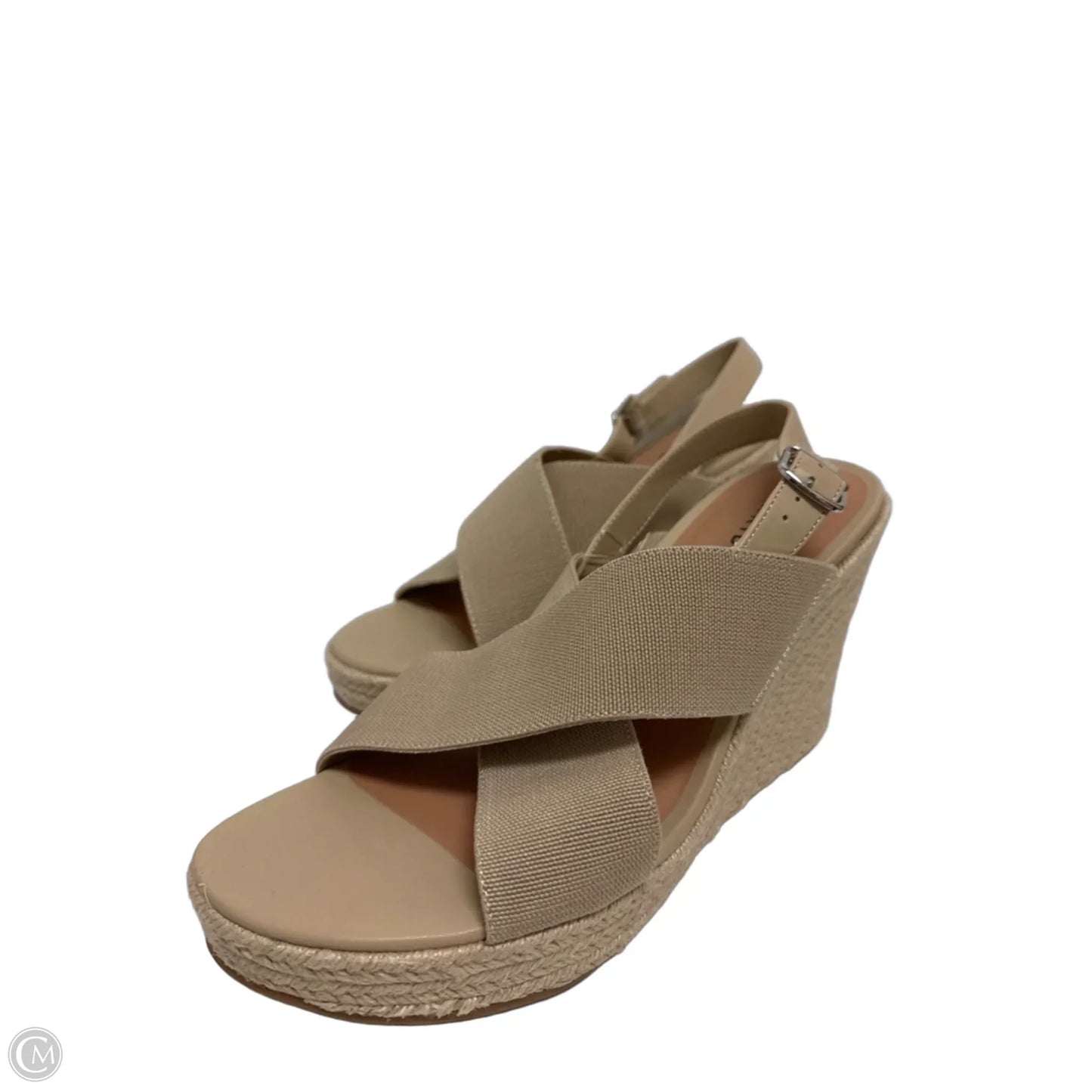 Sandals Heels Wedge By Torrid In Tan, Size: 11.5