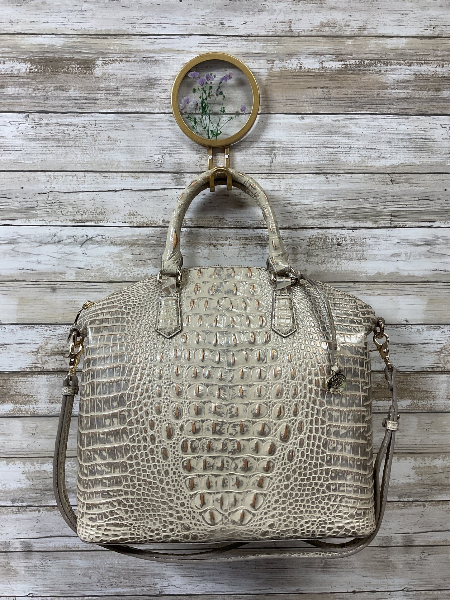 Handbag Designer By Brahmin In Beige, Size:Large