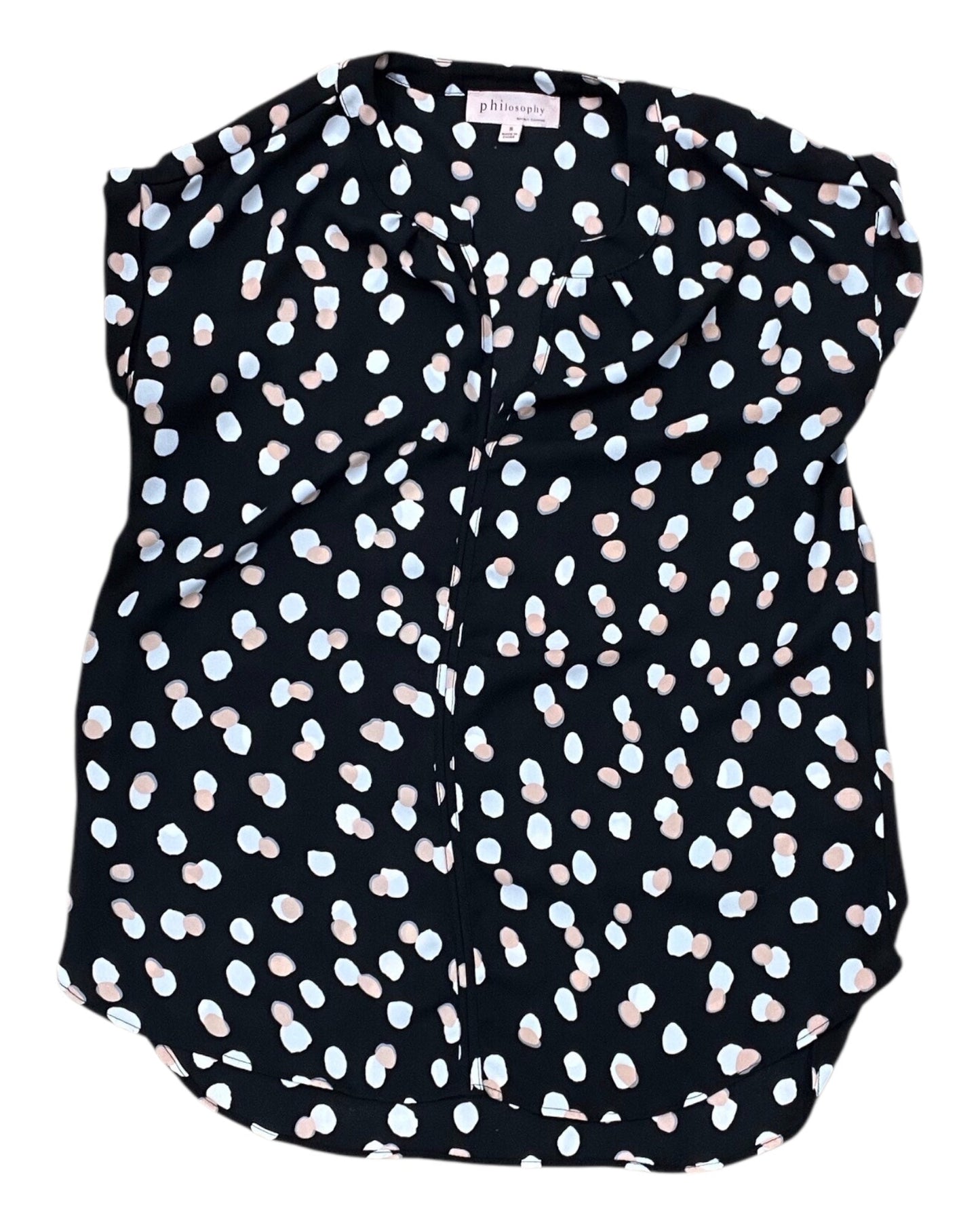 Top Sleeveless By Philosophy In Black & Tan, Size:S