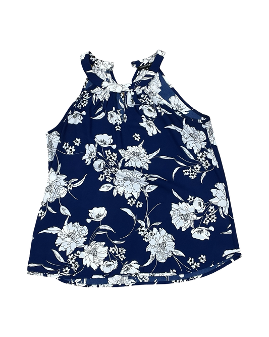 Top Sleeveless By Papermoon In Blue & White, Size:M