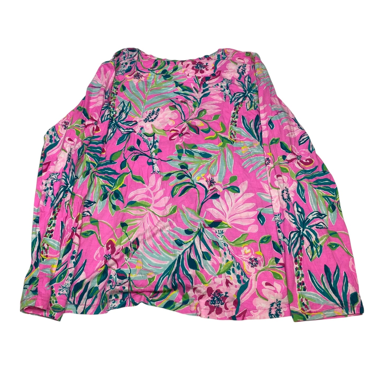 Top Ls Designer By Lilly Pulitzer In Green & Pink, Size:Xl