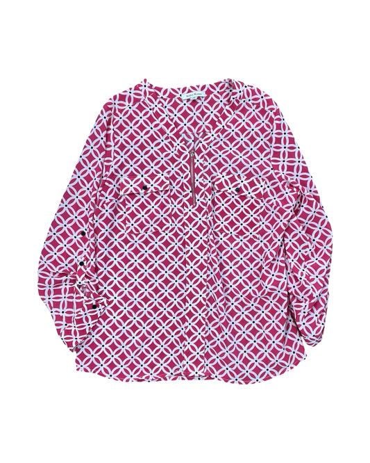 Top Ls By Studio Works In Pink & White, Size:Xl