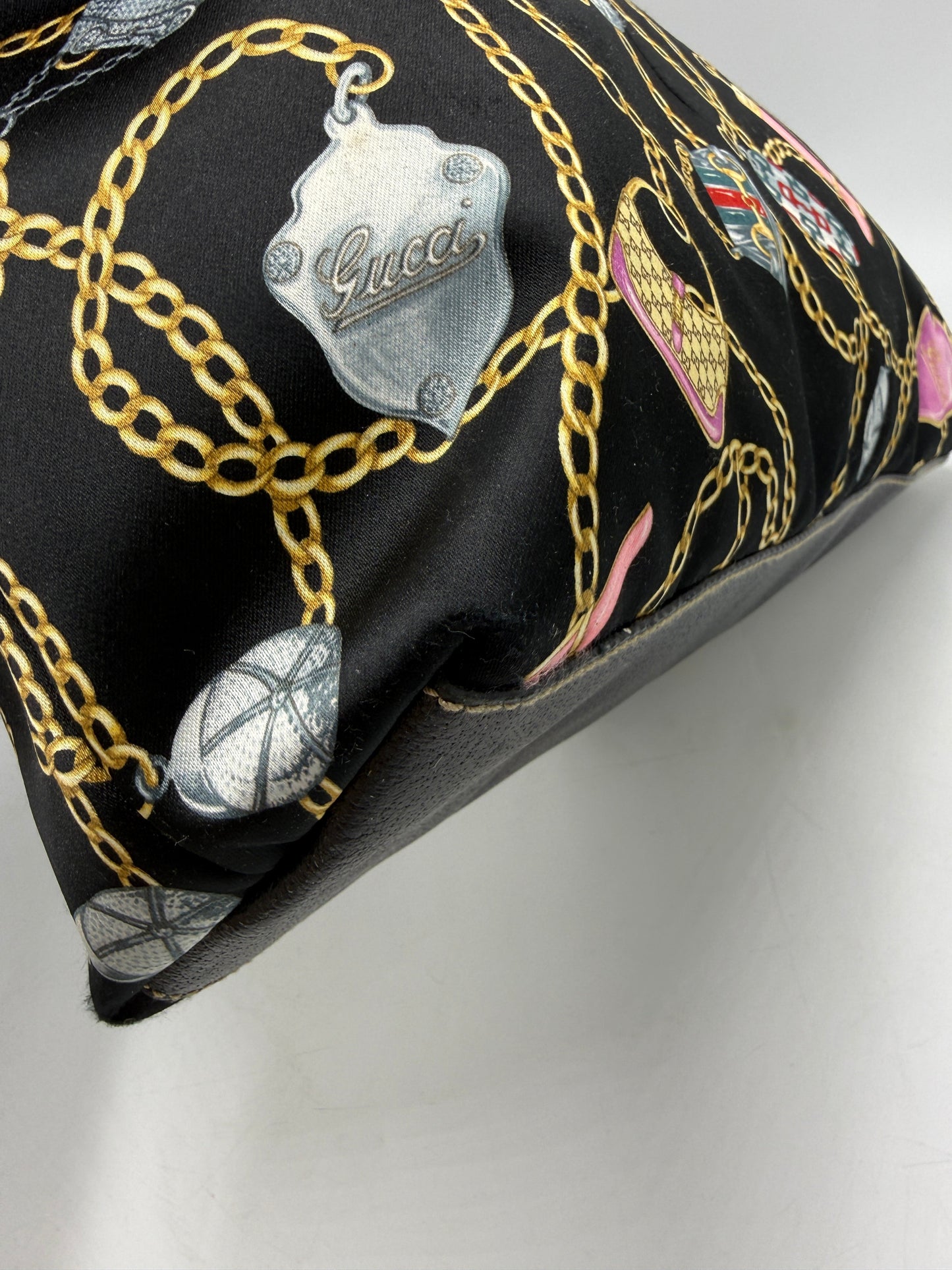 Gucci Satin Charmy Luxury Designer Tote / Handbag