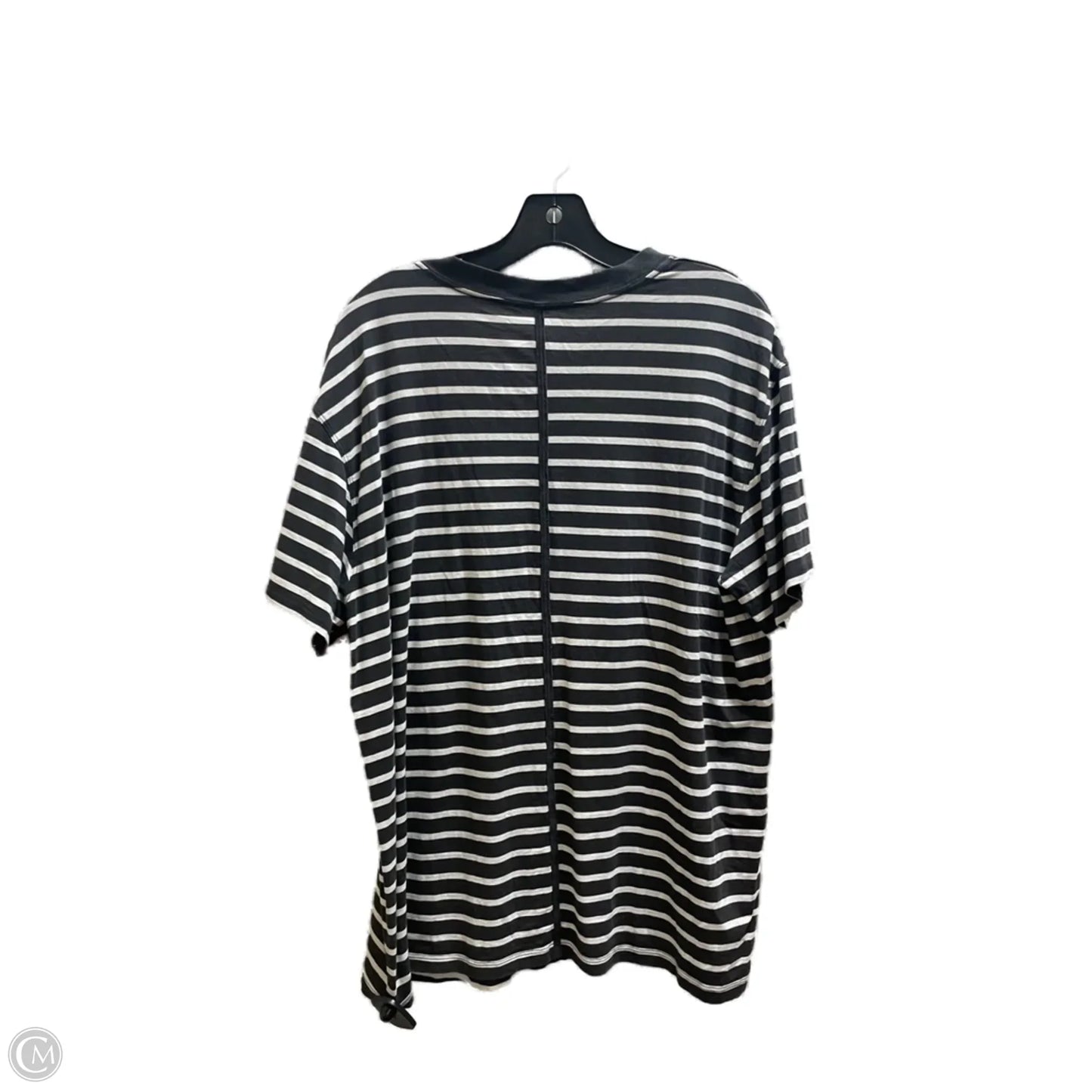 Athletic Top Short Sleeve By Lululemon In Striped Pattern, Size: L