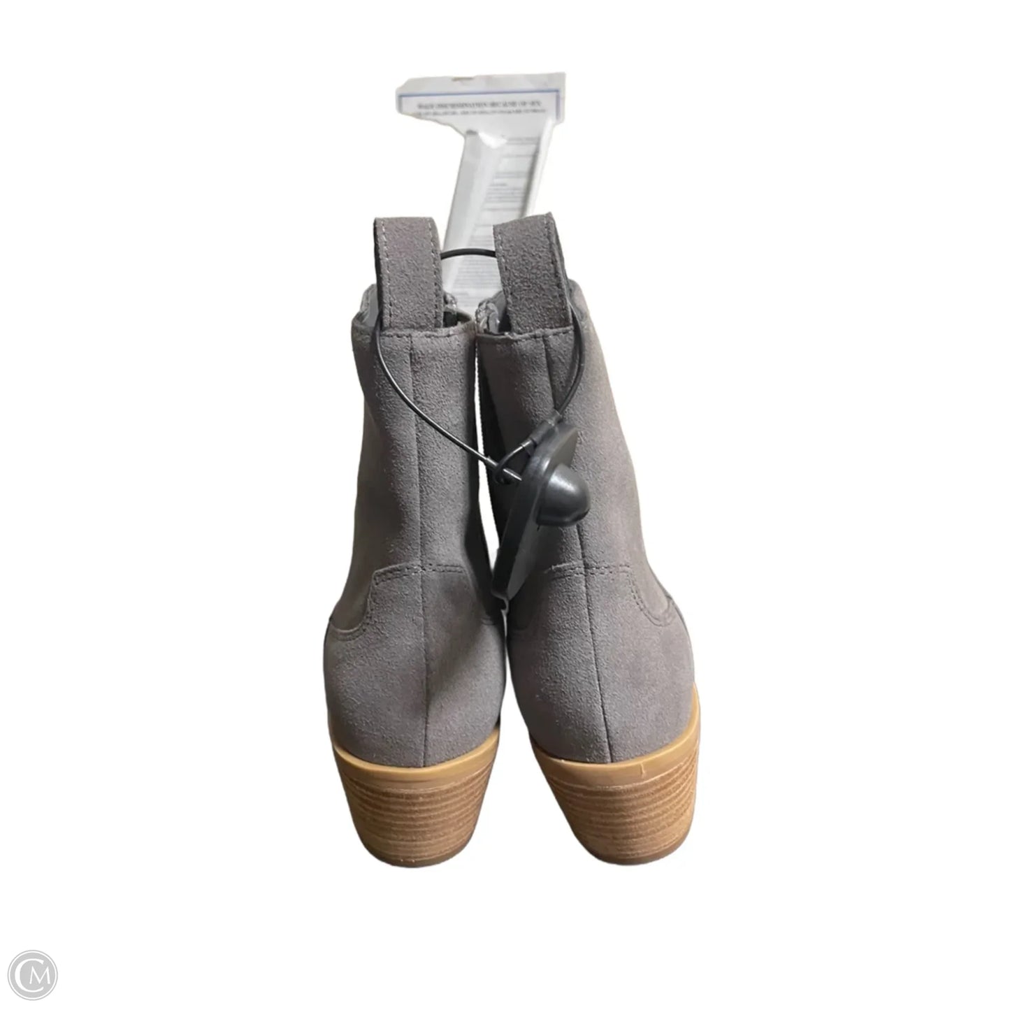 Boots Ankle Heels By Clothes Mentor In Grey, Size: 7.5