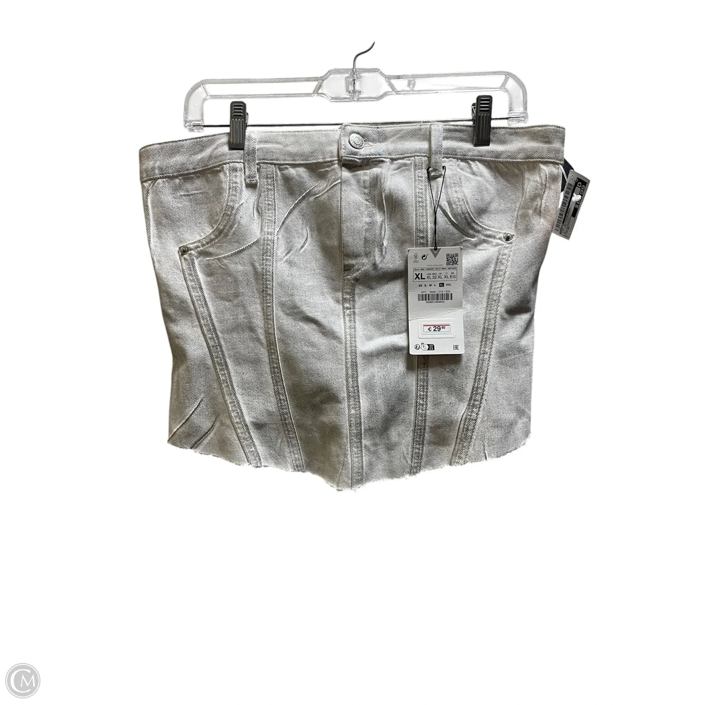 Top Sleeveless By Zara In Silver, Size: Xl