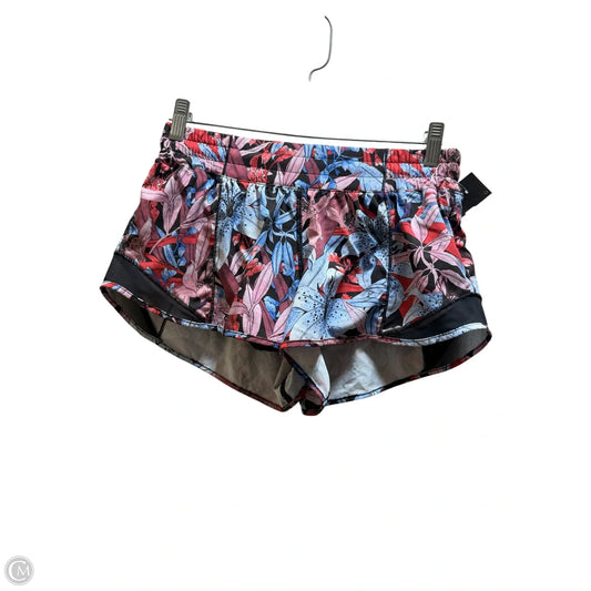 Athletic Shorts By Lululemon In Floral Print, Size: 6