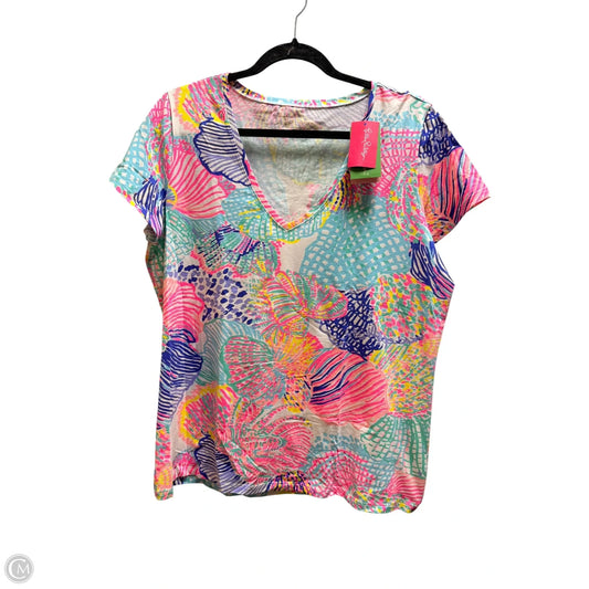 Top Short Sleeve Designer By Lilly Pulitzer In Multi-colored, Size: Xl