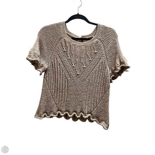 Top Short Sleeve By Anthropologie In Tan, Size: S