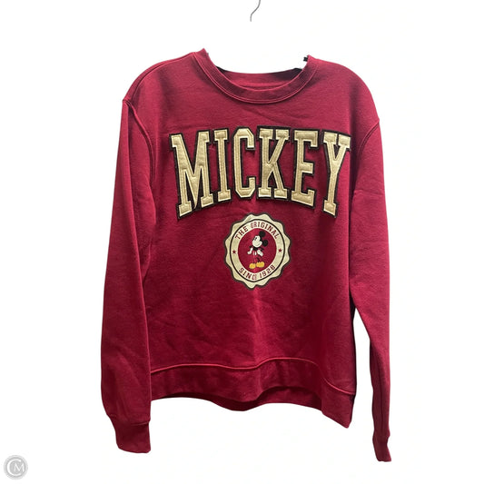Sweatshirt Collar By Disney In Red, Size: M