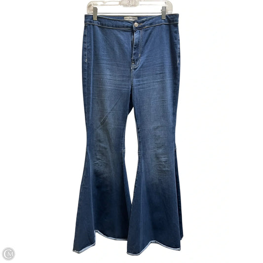 Jeans Flared By Free People In Blue Denim, Size: 10
