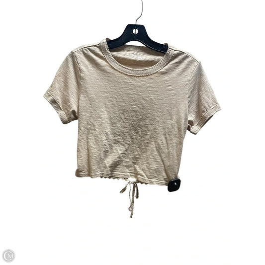 Top Short Sleeve By Aerie In Tan, Size: S