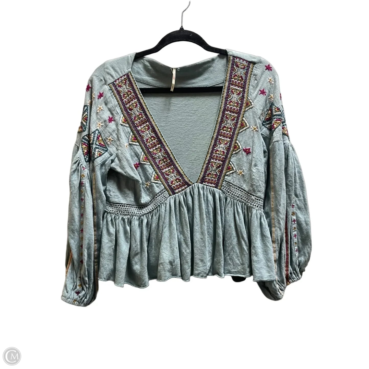 Top Long Sleeve By Free People In Blue, Size: S