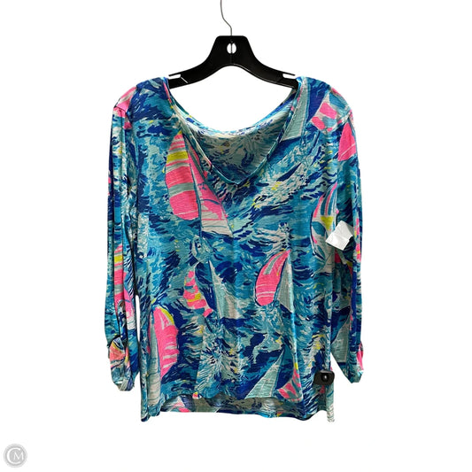Top Long Sleeve Designer By Lilly Pulitzer In Blue, Size: M