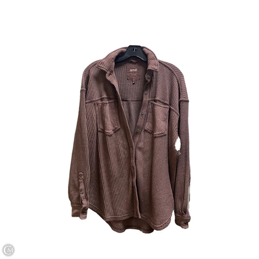 Top Long Sleeve By Aerie In Brown, Size: Xs