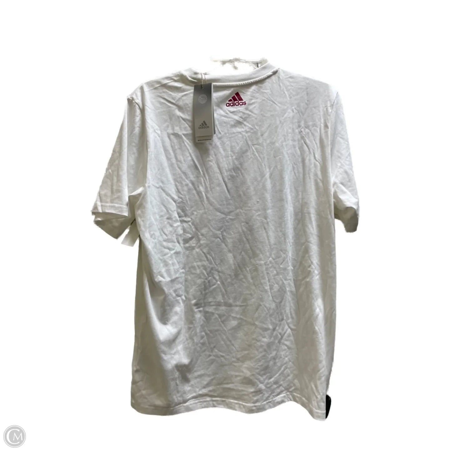 Athletic Top Short Sleeve By Adidas In White, Size: M