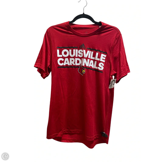 Athletic Top Short Sleeve By Adidas In Red, Size: M